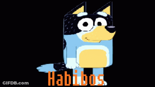 Cartoon Dog Sitting Below Habitos GIF