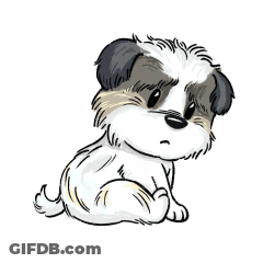 Cartoon Dog Sitting In Front Of Heart GIF