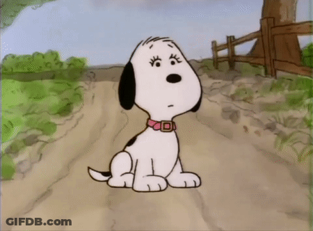 Cartoon Dog Sitting On Dirt Road GIF