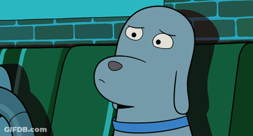 Cartoon Dog Sitting On Green Couch GIF