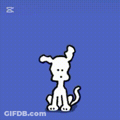 Cartoon Dog Sitting Under Heart Saying I Love You GIF