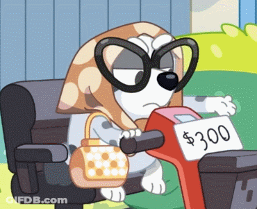 Cartoon Dog Sitting With 300 Sign GIF