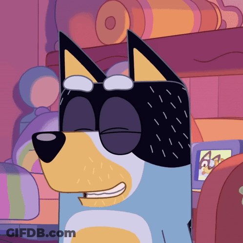 Cartoon Dog Smiling In Sunglasses GIF