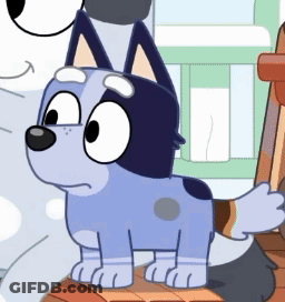 Cartoon Dog Standing Next To Another Dog In Crib GIF