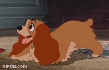 Cartoon Dog Standing On Rug GIF
