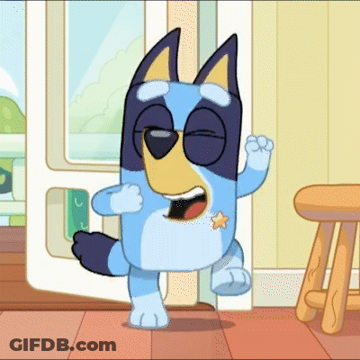Cartoon Dog Standing With Eyes Closed GIF