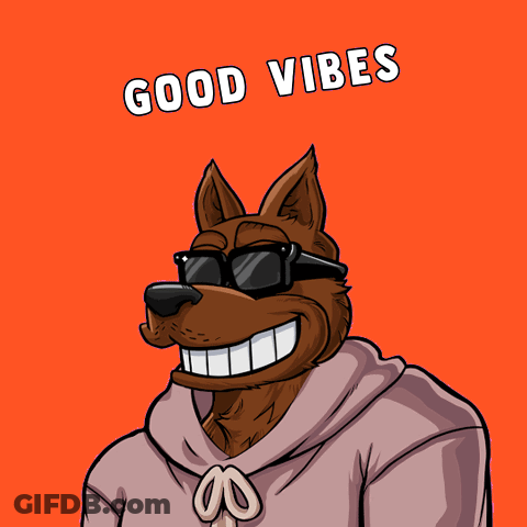 Cartoon Dog Sunglasses Hoodie Good Vibes GIF
