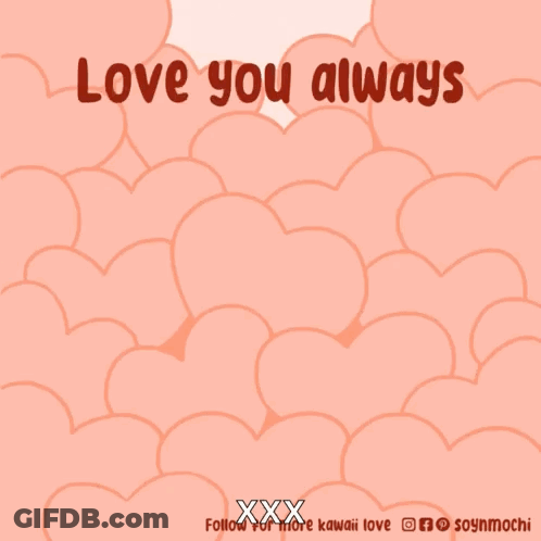 Cartoon Dog Surrounded By Hearts Saying Love You Always GIF