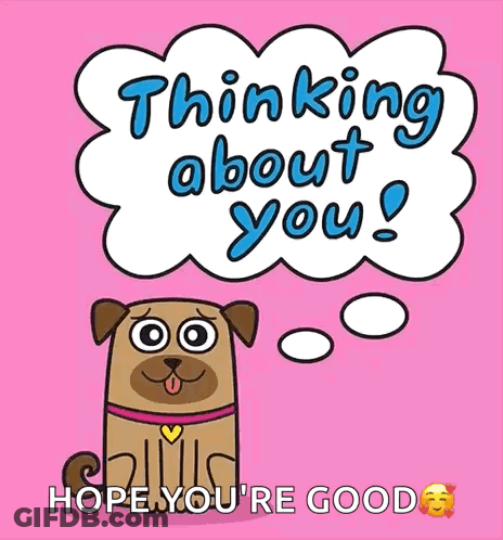 Cartoon Dog Thinking About You GIF