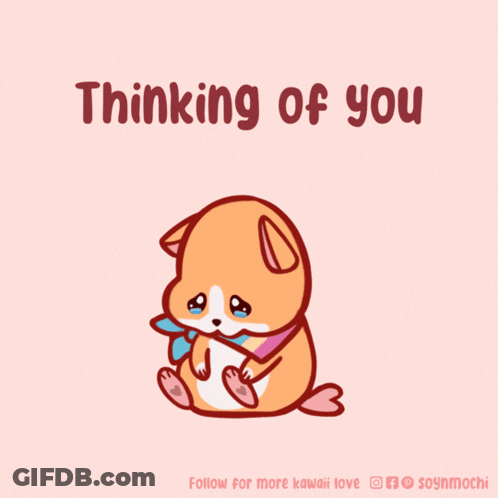 Cartoon Dog Thinking Of You GIF