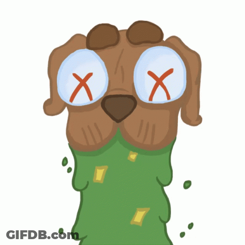 Cartoon Dog Throwing Up GIF