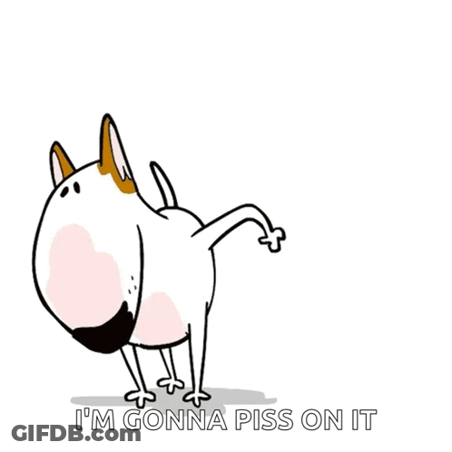 Cartoon Dog Urinating Gonna Piss On It GIF