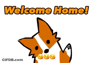 Cartoon Dog Waving Welcome Home GIF