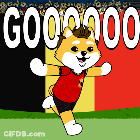 Cartoon Dog Wearing Belgium Jersey GIF