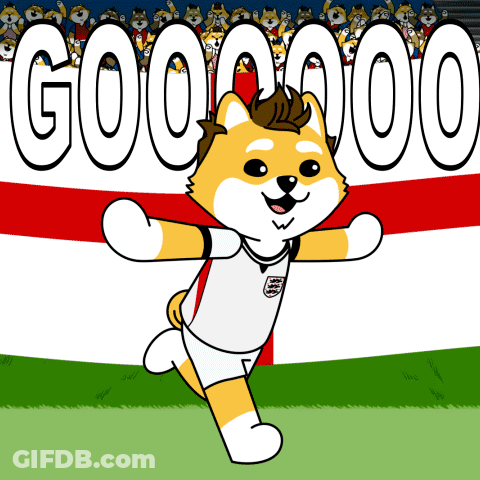 Cartoon Dog Wearing England Jersey GIF
