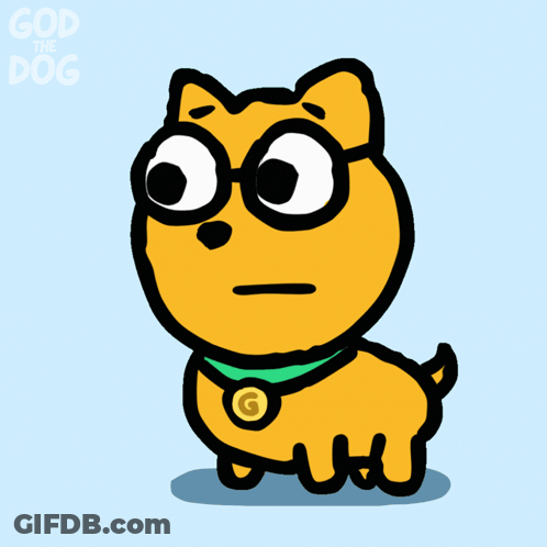 Cartoon Dog Wearing Glasses And Necklace God The Dog GIF