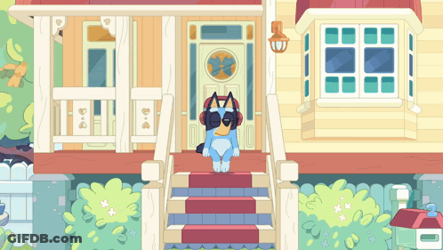 Cartoon Dog Wearing Headphones GIF