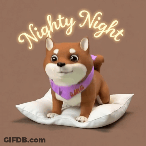 Cartoon Dog Wearing Mrs Purple Scarf GIF