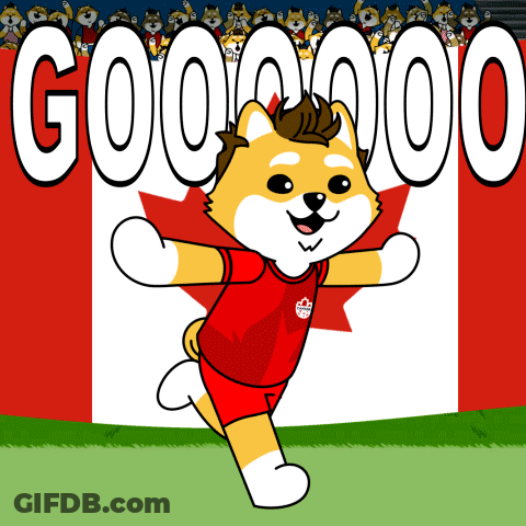 Cartoon Dog Wearing Red Jersey Saying Canada GIF