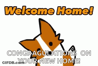 Cartoon Dog Welcome Home Congratulations On Your New Home GIF