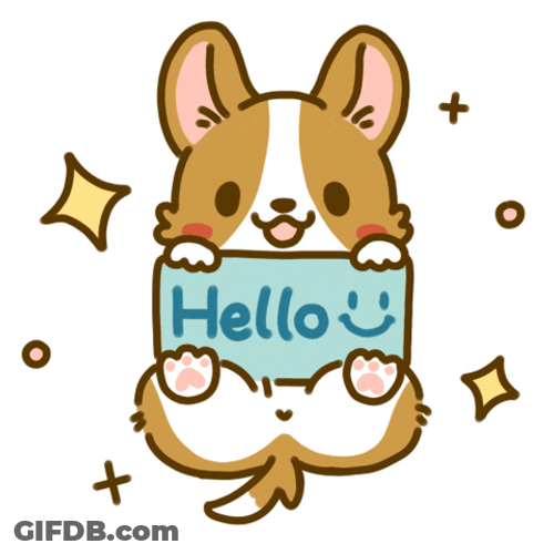 Cartoon Dog Welsh Corgi Hello GIF