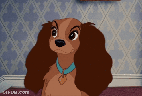 Cartoon Dog With Blue Collar And Lady Tag GIF