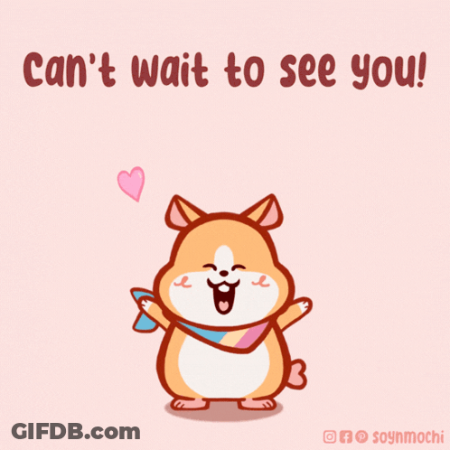 Cartoon Dog With Can't Wait To See You GIF