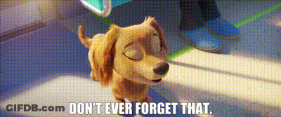 Cartoon Dog With Eyes Closed Saying Don't Ever Forget That GIF