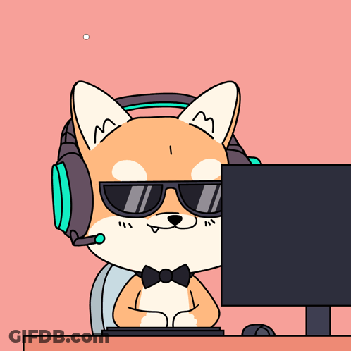 Cartoon Dog With Headphones And Sunglasses Saying It's GIF