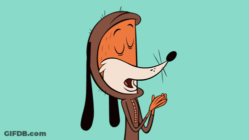 Cartoon Dog With Hood And Closed Eyes GIF