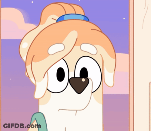 Cartoon Dog With Ponytail And Backpack GIF