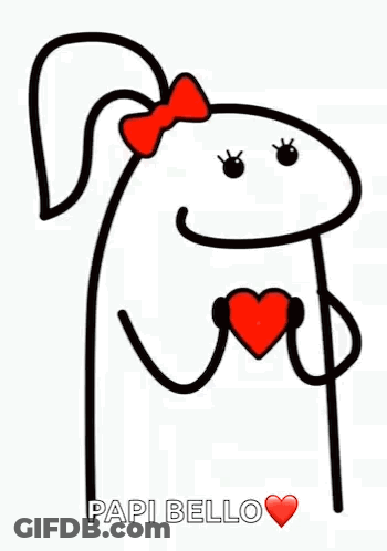 Cartoon Dog With Red Bow Holding Heart GIF