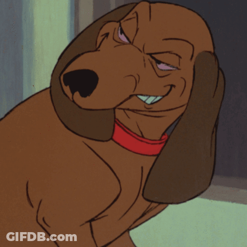 Cartoon Dog With Red Collar Looking At Camera GIF