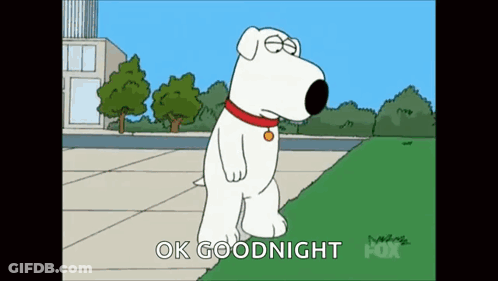 Cartoon Dog With Red Collar Says Ok Goodnight GIF