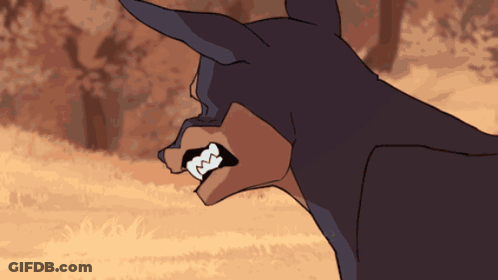 Cartoon Dog With Sharp Teeth GIF
