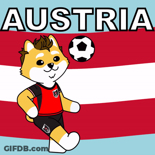 Cartoon Dog With Soccer Ball Austria GIF