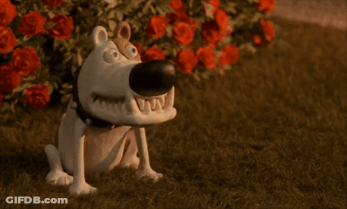 Cartoon Dog With Spiked Collar In Grass GIF