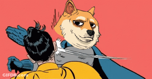 Cartoon Dog With Sword GIF