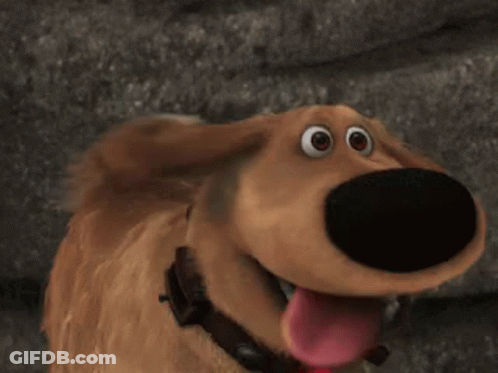 Cartoon Dog With Tongue Out And Collar GIF
