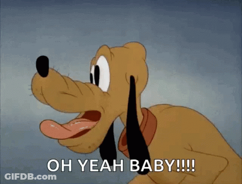 Cartoon Dog With Tongue Out Saying Oh Yeah Baby GIF