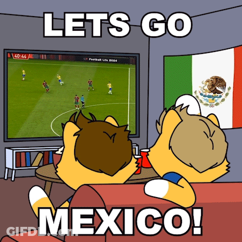 Cartoon Dogs Cheering On Soccer Field GIF