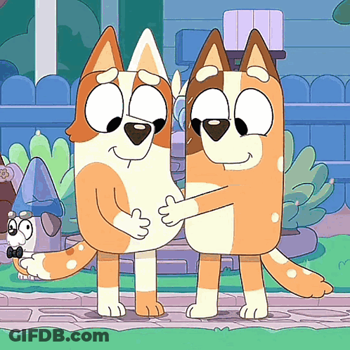 Cartoon Dogs Hugging GIF