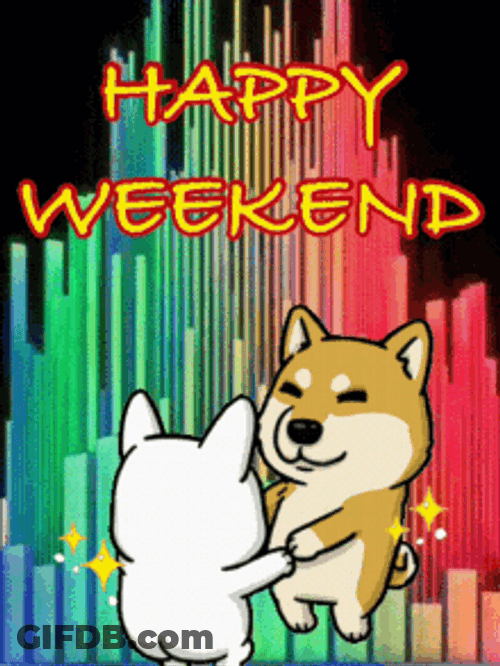 Cartoon Dogs Jumping Weekend GIF