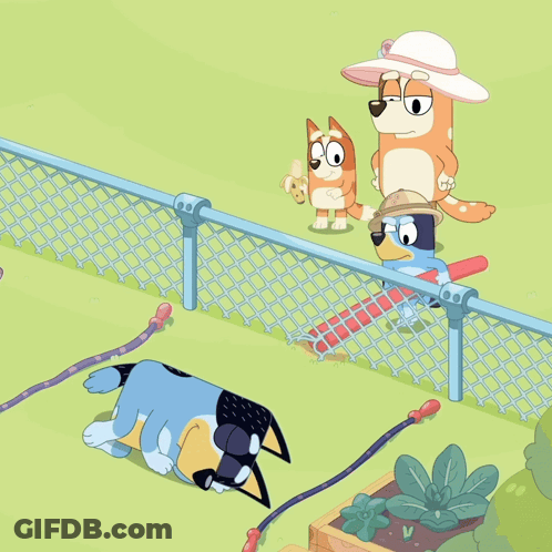 Cartoon Dogs Playing In Yard GIF