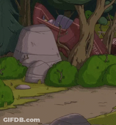 Cartoon Doing Handstand In Front Of Tree Saying Me GIF