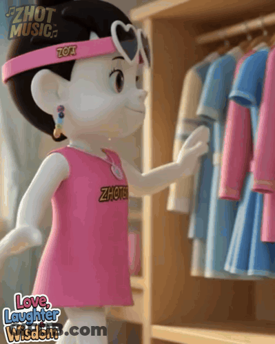 Cartoon Doll In Pink Shirt Saying Zot GIF