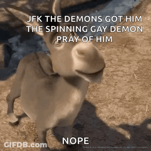 Cartoon Donkey Nope GIF