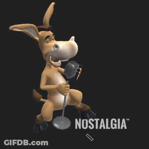 Cartoon Donkey Singing Into Microphone Nostalgia GIF