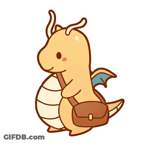 Cartoon Dragon Carrying Envelope With Heart GIF