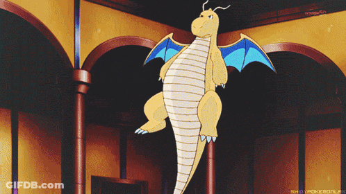 Cartoon Dragon Hanging From Ceiling GIF